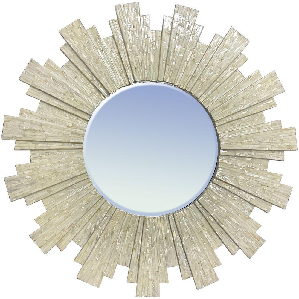 Sunburst Mother of Pearl Framed Mirror