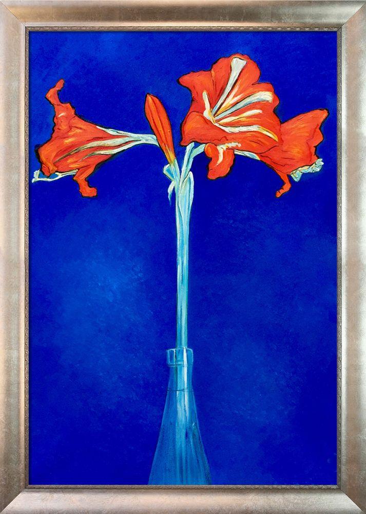 Amaryllis Pre-Framed - Champage Scoop with Swirl Lip Frame 24"X36"