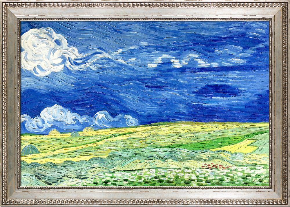 Wheatfield Under Thunderclouds Pre-framed - Versailles Silver King Frame 24" X 36"