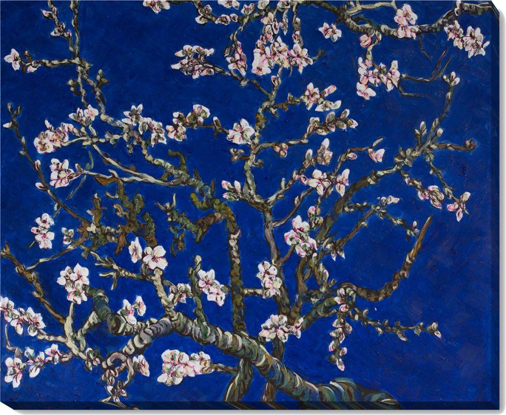 Branches of an Almond Tree in Blossom, Sapphire Blue Pre-Framed - Gallery Wrap 20"X24"