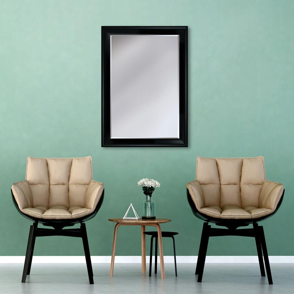 Black Matte King Framed Mirror