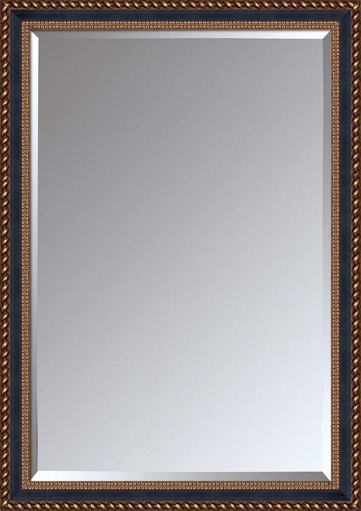 Verona Black and Gold Braid Framed Mirror