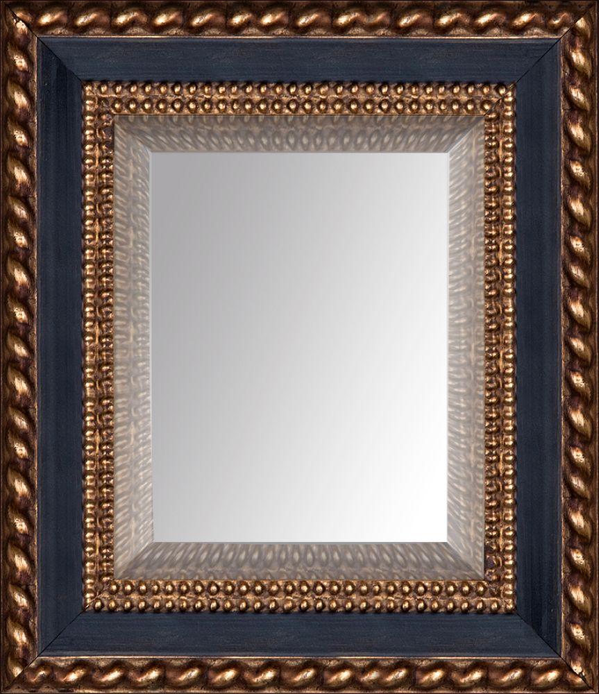 Verona Black and Gold Braid Framed Mirror
