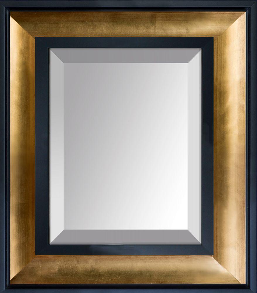 Gold Luminoso and Black Custom Stacked Framed Mirror