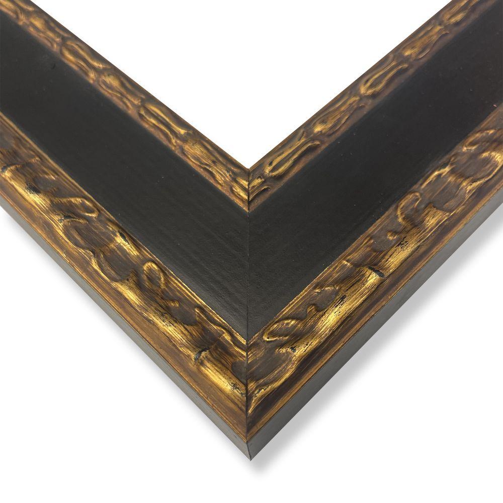 Spring Pre-Framed - Verona Black and Gold Braid 20" X 24"