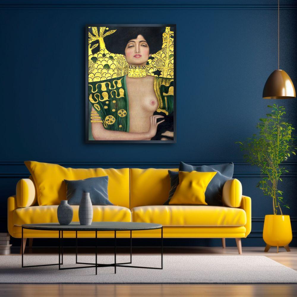 Judith Klimt I (Luxury Line) Pre-framed - Studio Black Wood Frame 30"X40"