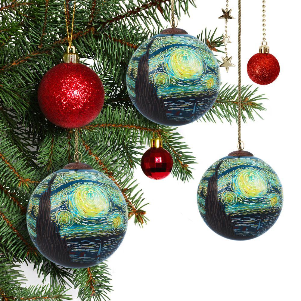 Starry Night Glass Ornament Collection (Set of 3)