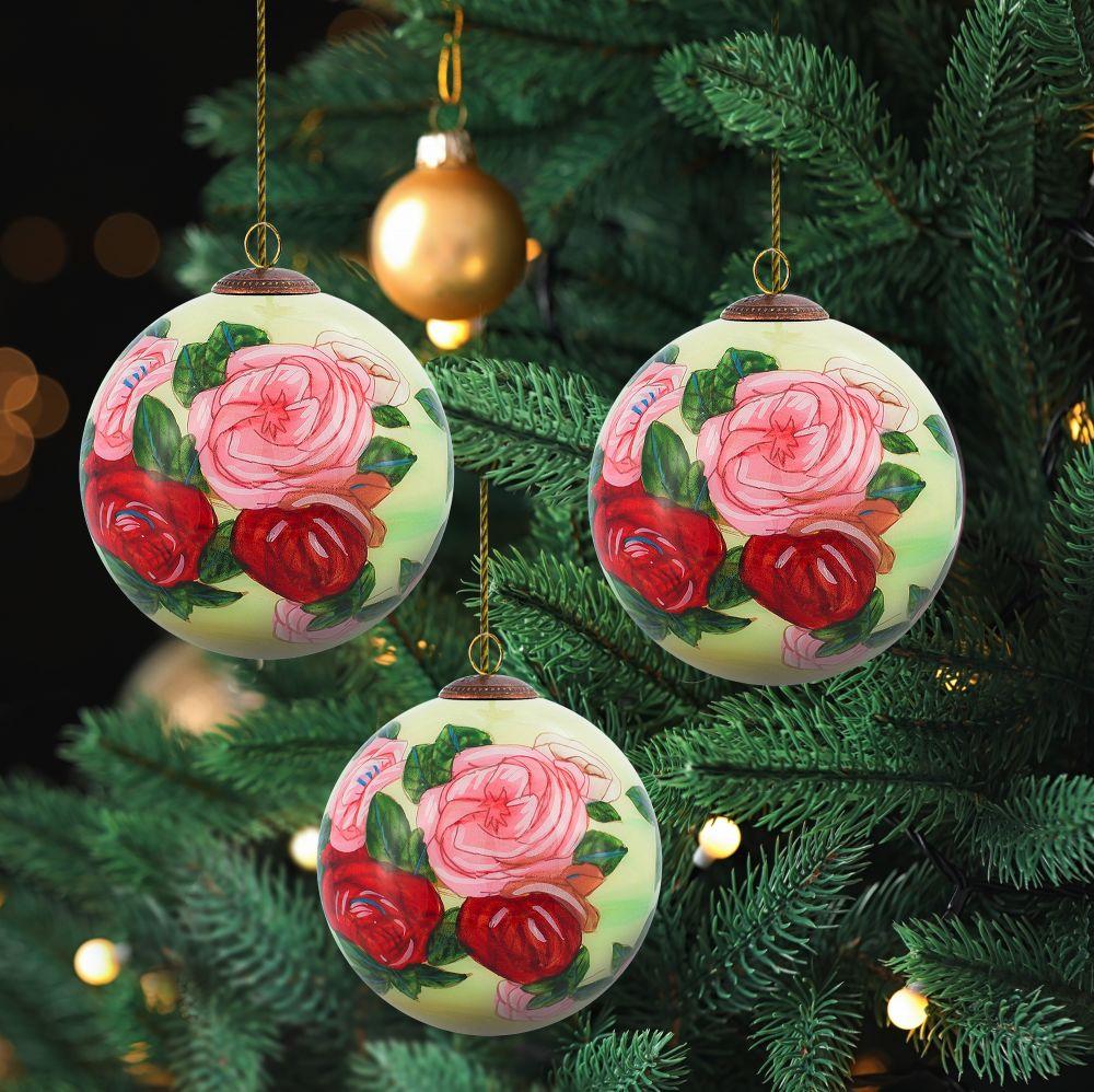 Discarded Roses Glass Ornament Collection (Set of 3)