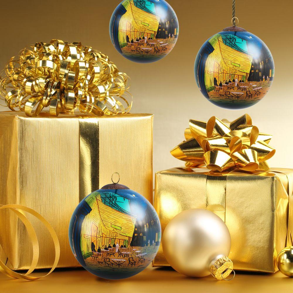 Cafe Terrace at Night Glass Ornament Collection (Set of 3)