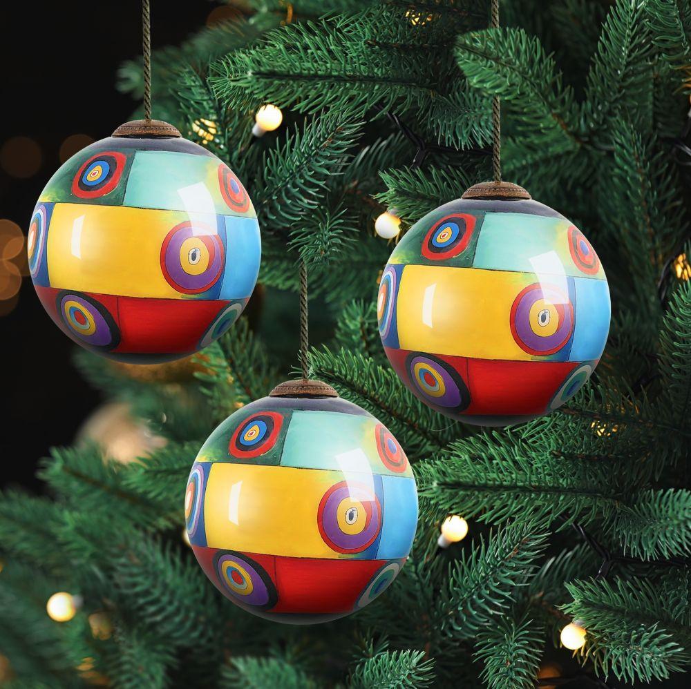 Farbstudie Quadrate Glass Ornament Collection (Set of 3)