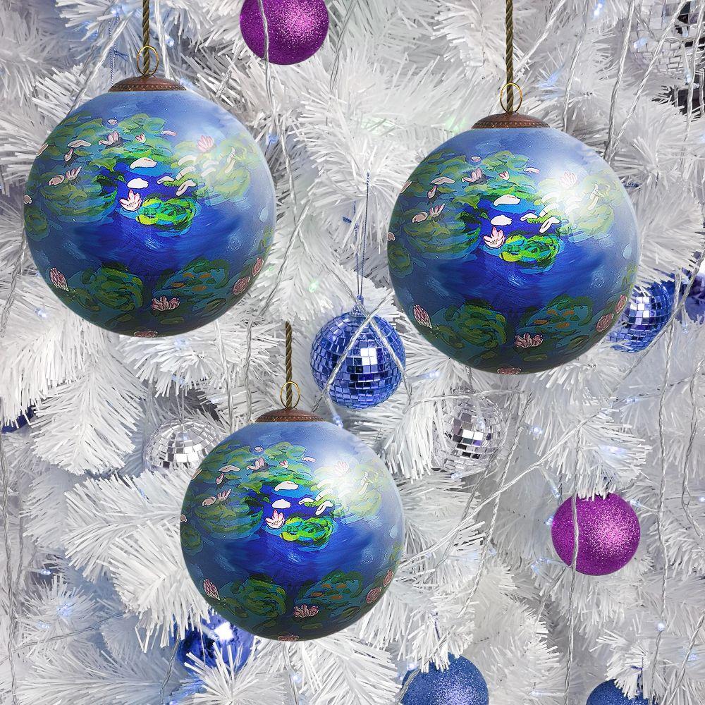 Water Lilies Glass Ornament Collection (Set of 3)