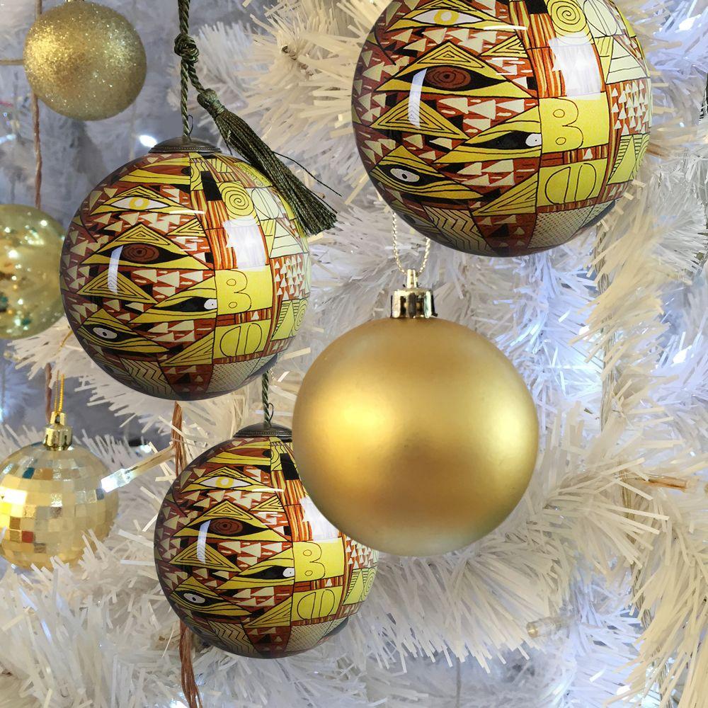 Adele Bloch Bauer Dress Glass Ornament Collection (Set of 3)