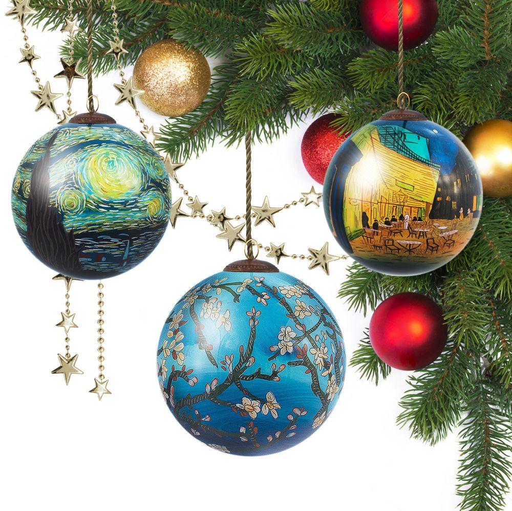 Casual Blue Glass Ornament Collection (Set of 3)