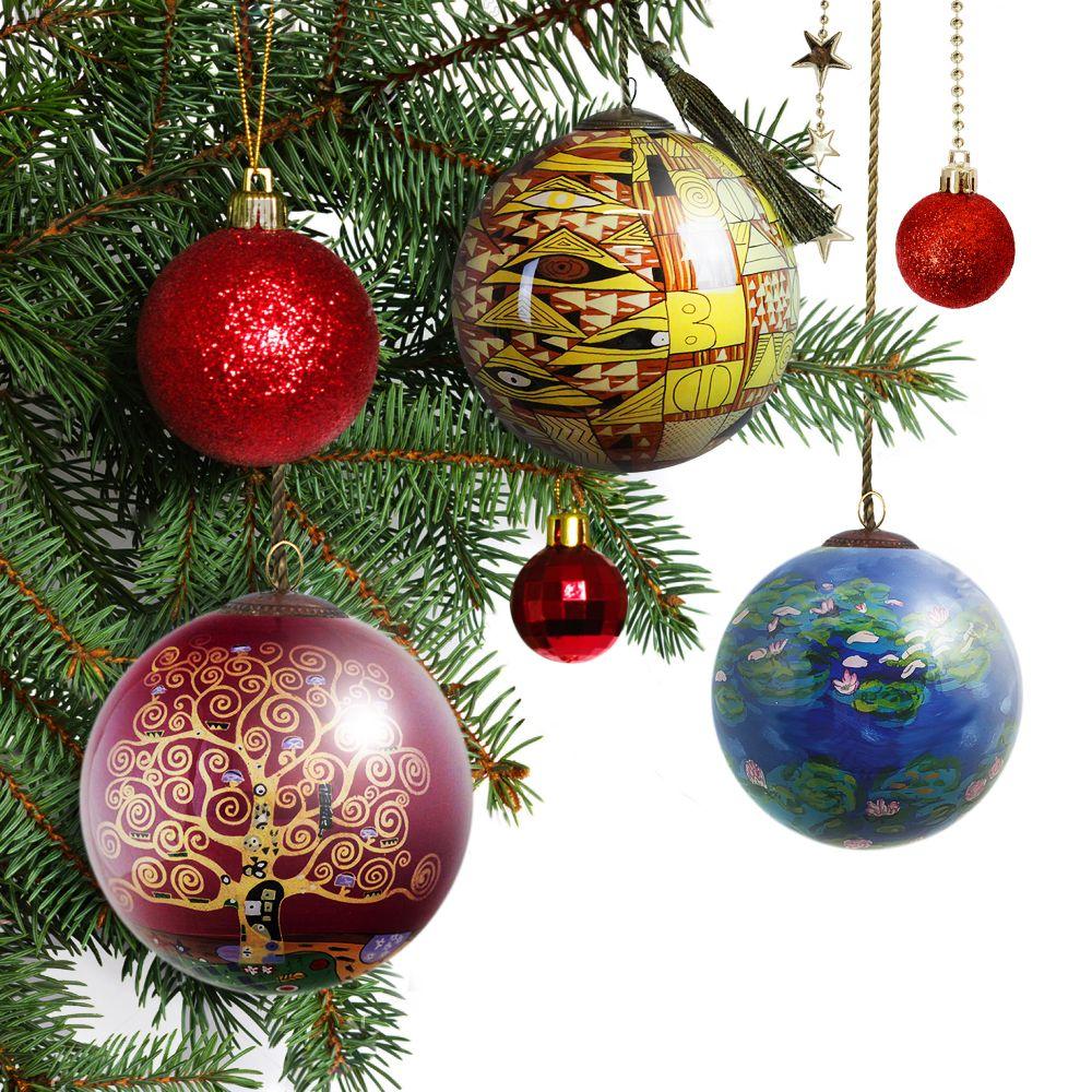 Gold & Blue Glass Ornament Collection (Set of 3)