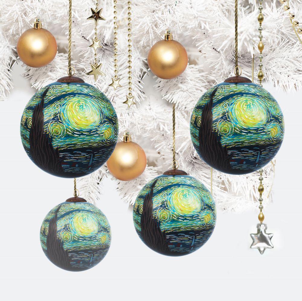 Starry Night Glass Ornament Collection (Set of 4)