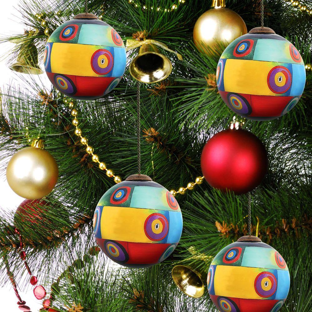 Farbstudie Quadrate Glass Ornament Collection (Set of 4)