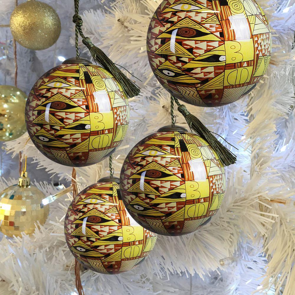Adele Bloch Bauer Dress Glass Ornament Collection (Set of 4)