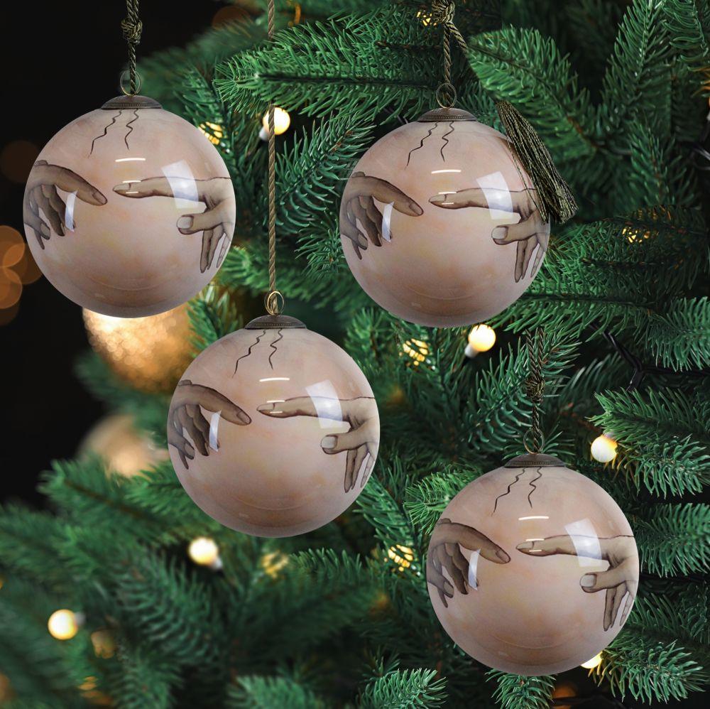 Creation of Adam Glass Ornament Collection (Set of 4)