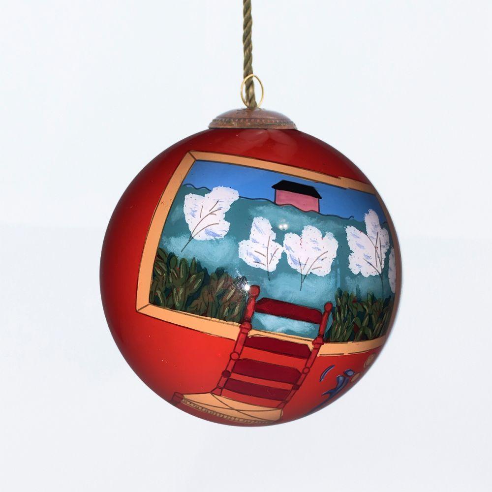Red Room (Harmony in Red) Hand Painted Glass Ornament