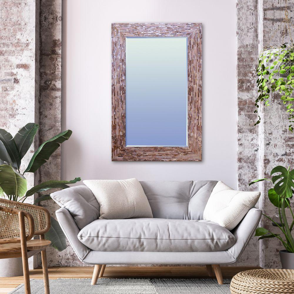 Rosey Mother of Pearl Large Rectangle Mirror