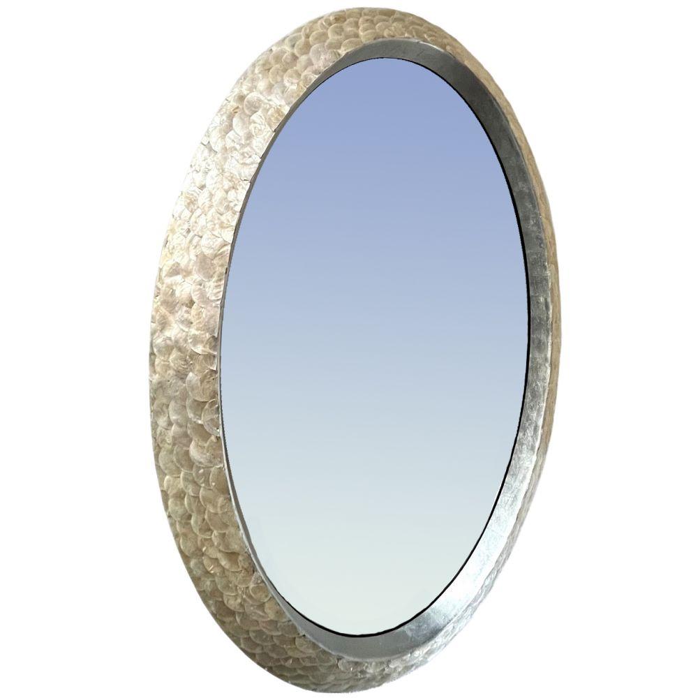 Gold Seaside Mother of Pearl Framed Oval Mirror