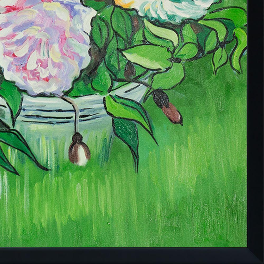 Still Life - Pink Roses Pre-framed - Studio Black Wood Frame 20"X24"