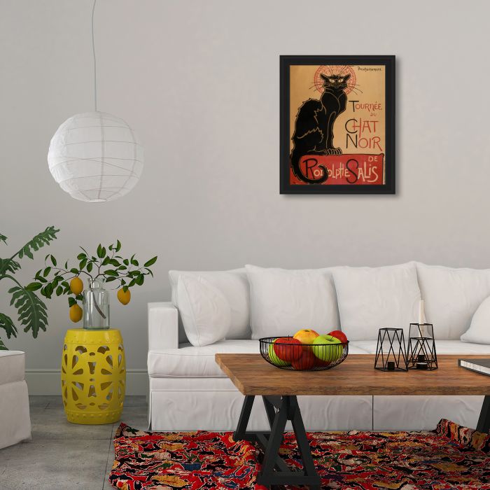 Tour of Rodolphe Salis' Chat Noir Pre-framed - Black Gallery