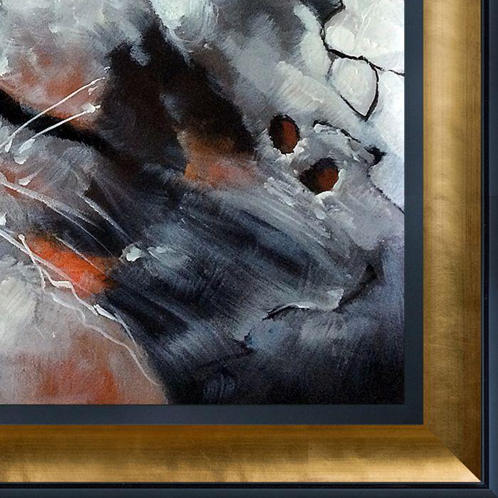 Abstract IV Reproduction Pre-Framed - Gold Luminoso and Black Custom Stacked Frame 20" X 24"
