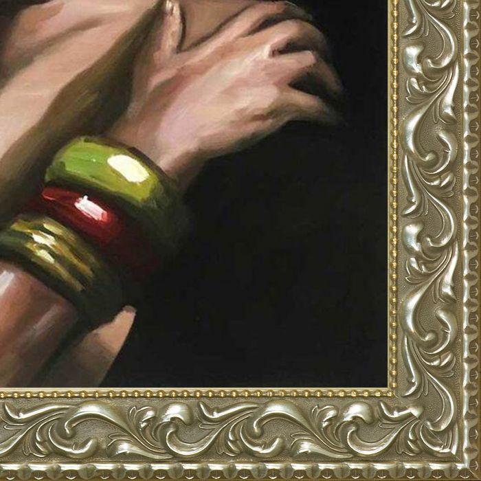 Girl with Golden Bracelets Reproduction Pre-Framed - Rococo Silver 20"X24"