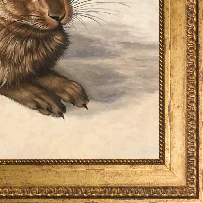 Young Hare Pre-Framed - Versailles Gold King Frame 24"X24"