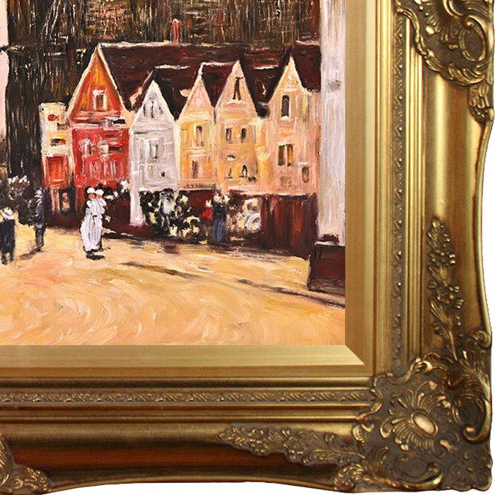 Abbeville, Street and the Church of Saint-Folfran Pre-Framed - Victorian Gold Frame 20"X24"