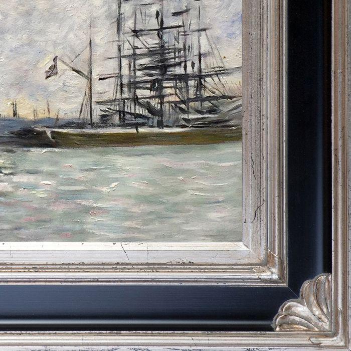 Boats at Dock Pre-Framed - Corinthian Aged Silver Frame 20"X24"
