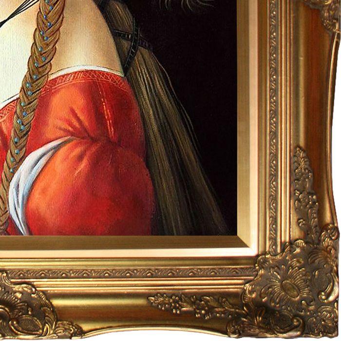 Portrait of Simonetta Vespucci Pre-Framed - Victorian Gold Frame 20"X24"