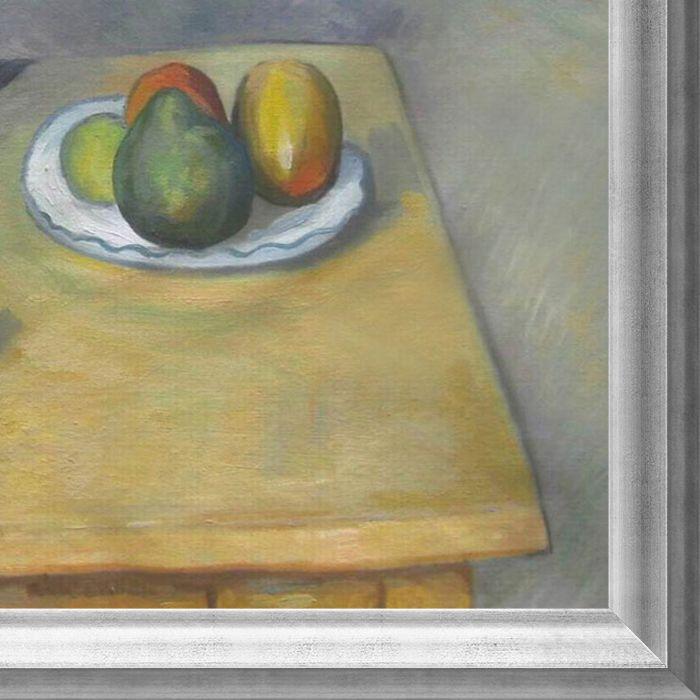 PItchet et Fruits sur une Table Pre-Framed - Athenian Silver Frame 24"X36"