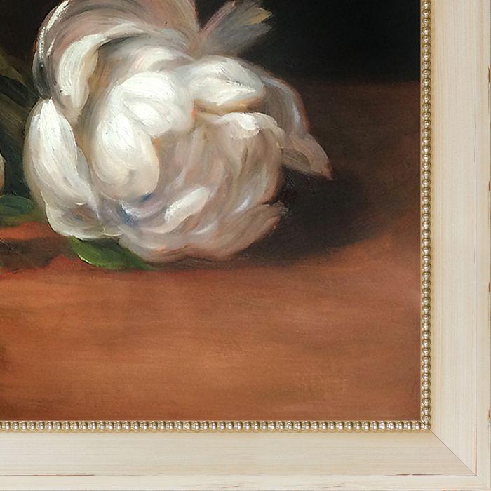 Branch Of White Peonies With Pruning Shears Pre-Framed - Constantine Frame 24" X 36"