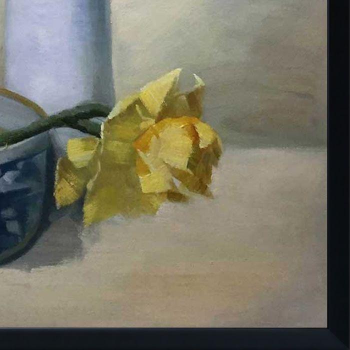 Daffodils and Narcissi Pre-framed - Studio Black Wood Frame 20"X24"