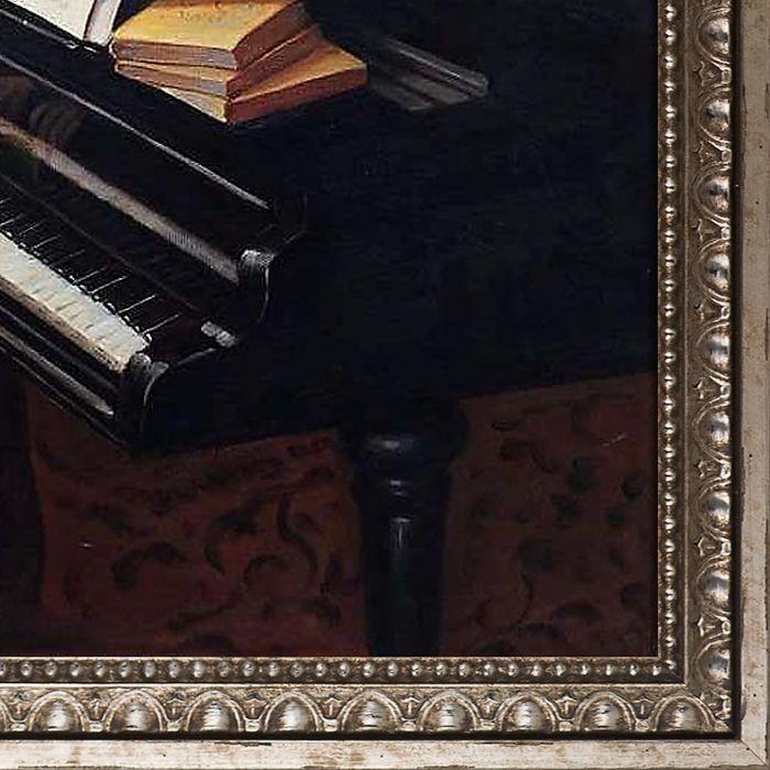 Young Man Playing the Piano Pre-Framed - Versailles Silver Frame 20