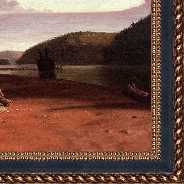Watching the Cargo, 1849 Pre-Framed - Verona Black and Gold Braid 20" X 24"