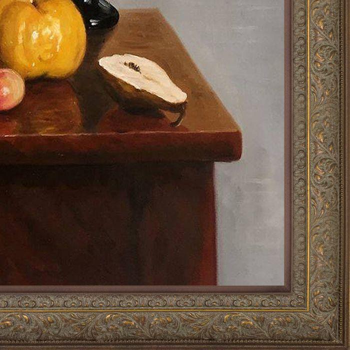 Still Life with Flowers and Fruit Pre-Framed - Victorian Bronze Frame 20