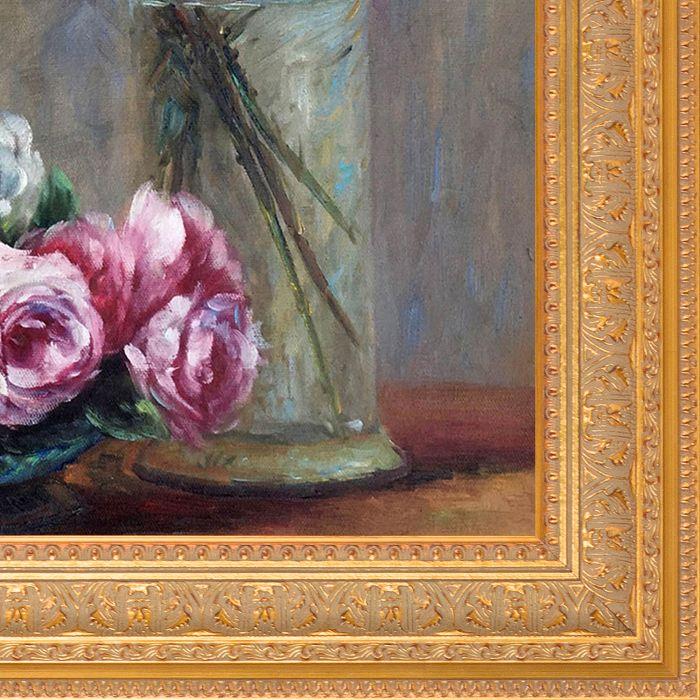 Roses and Lilies Pre-Framed - Sovereign Frame 20" X 24"