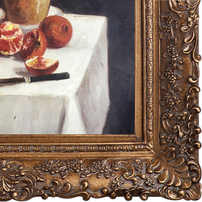 Still Life, Primroses, Pears and Promenates, 1873 Pre-Framed - Burgeon Gold Frame 20"X24"