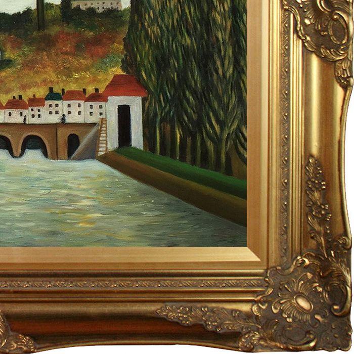 View of the Bridge in Sevres and the Hills of Clamart Pre-Framed - Victorian Gold Frame 20"X24"
