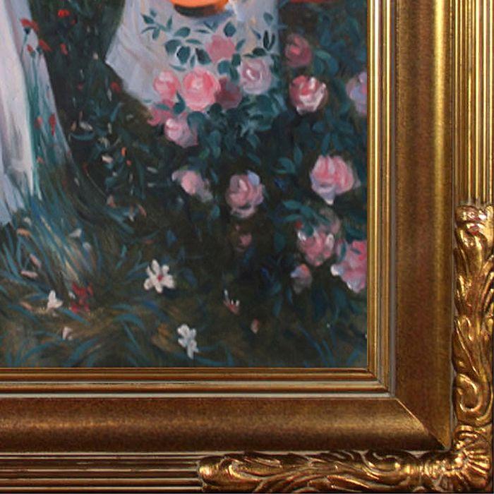 Carnation, Lily, Lily, Rose Pre-Framed - Florentine Gold Frame 20"X24"