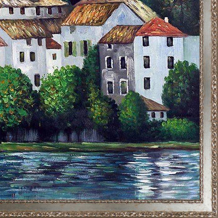Church in Cassone (Landscape with Cypress) Pre-Framed - Versailles Silver Salon Frame 36"X48"