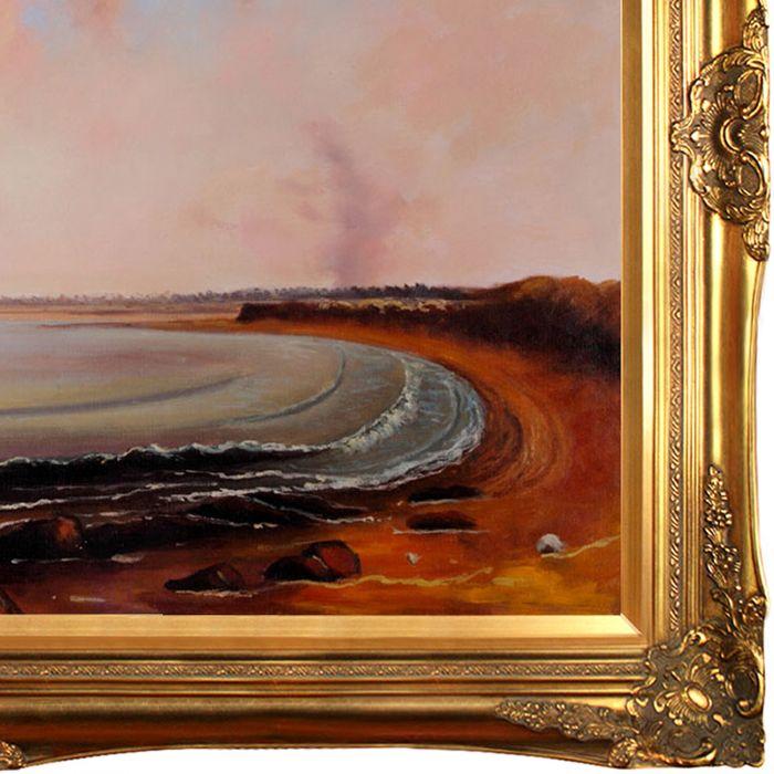 Shore Scene Point Judith Pre-Framed - Victorian Gold Frame 24"X36"