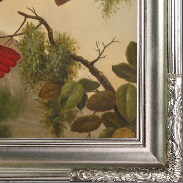 Two Hooded Visorbearer Hummingbirds Pre-framed - Florentine Dark Champagne Frame 20"X24"