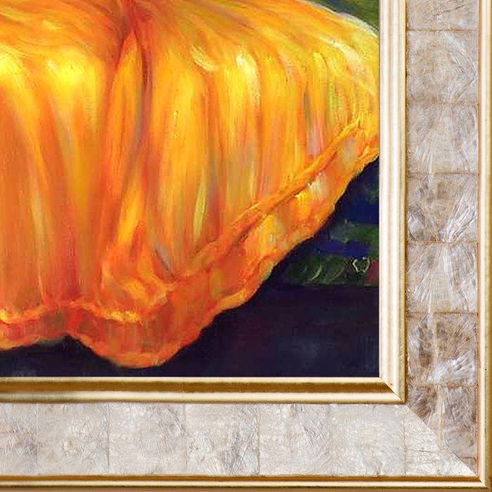 Lady in Yellow Dress Pre-Framed - Gold Pearl Frame 20" X 24"