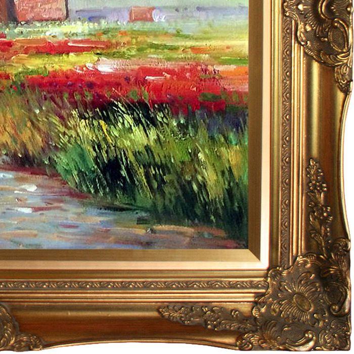 Tulip Field in Holland Pre-Framed - Victorian Gold Frame 20"X24"