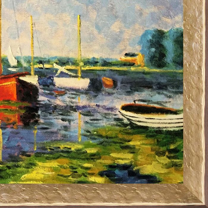 Red Boats at Argenteuil Pre-Framed - Gold Luna Frame 24"X36"