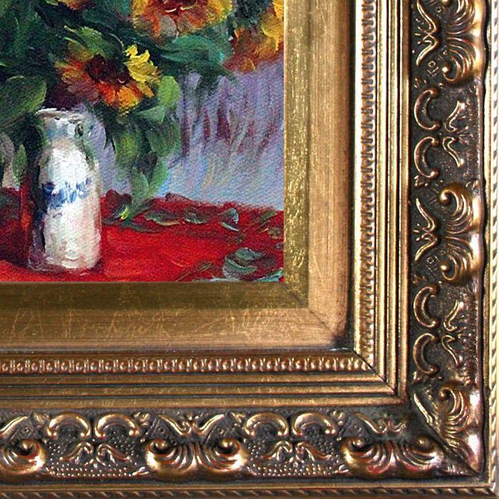 Sunflowers Pre-Framed - Baroque Antique Gold Frame 8"X10"